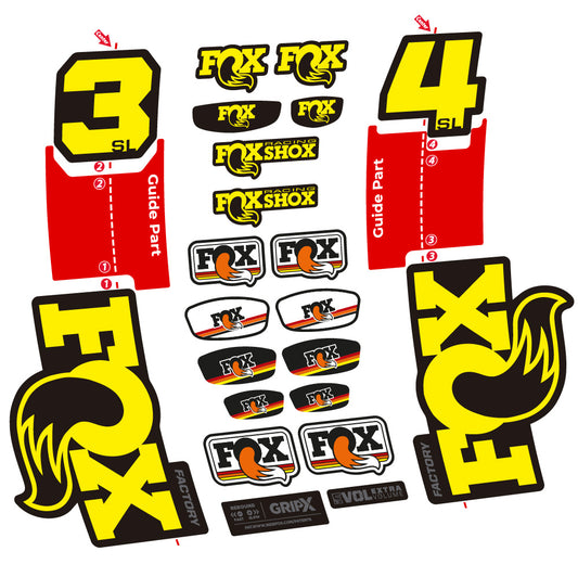 Aufkleber Fox 34 SL Factory, Gabel 29, Fahrradaufkleber Vinyl