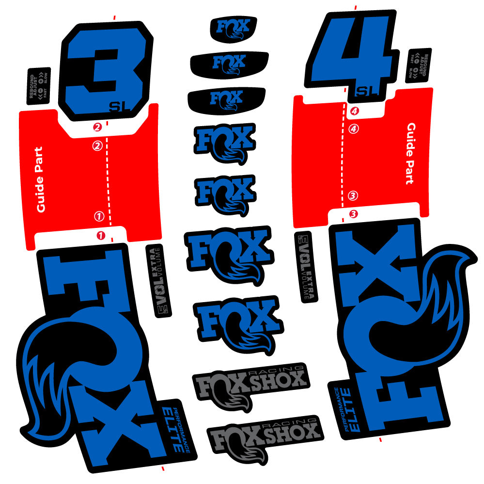 Aufkleber FOX 34 SL Performance Elite, Gabel 29, Fahrradaufkleber Vinyl