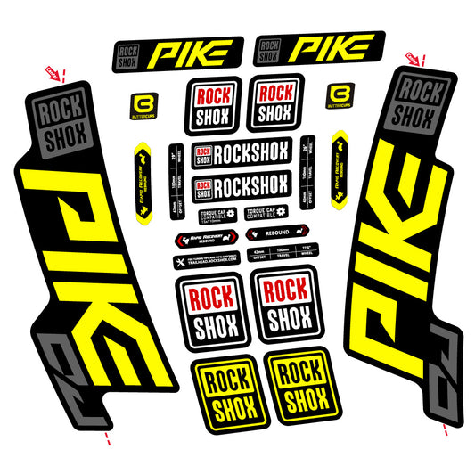 Aufkleber Rock Shox Pike DJ, Gabel 29, Fahrradaufkleber Vinyl