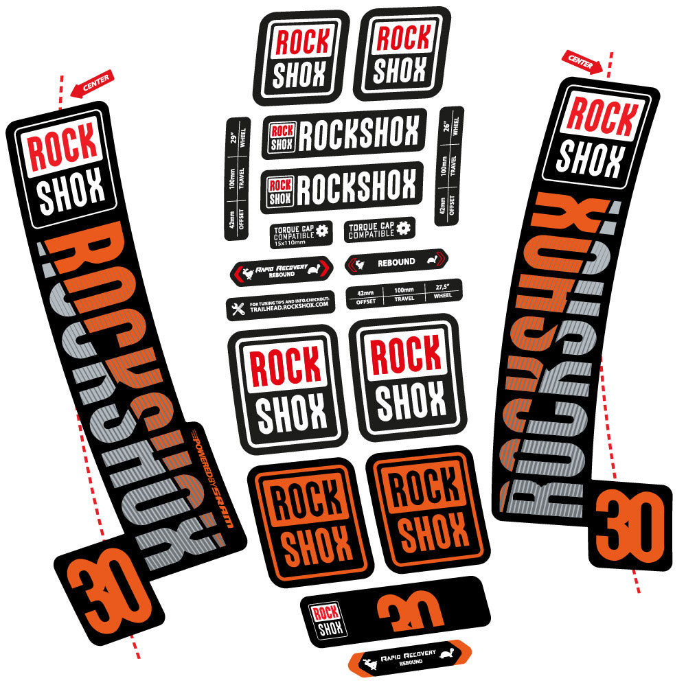 Decal Rock Shox TK30 2018, Fork 29, bike sticker vinyl