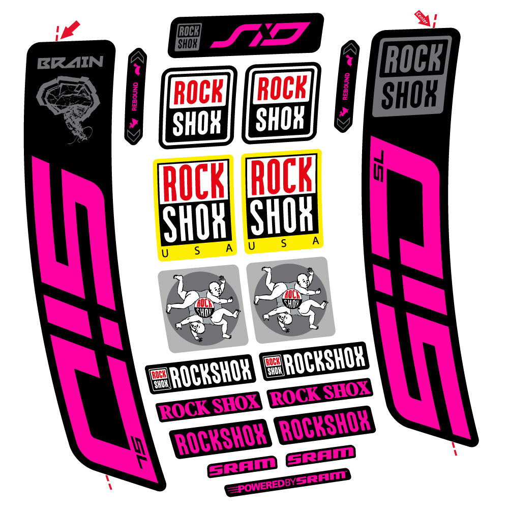 Aufkleber Rock Shox Sid Brain SL 2021-2024, Gabel 29, Fahrradaufkleber Vinyl