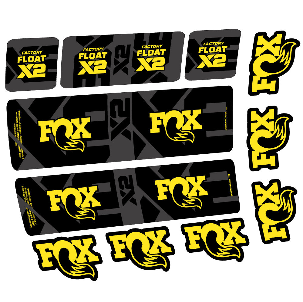 Aufkleber Fox Float X2 Factory, Rear Shox, Fahrradaufkleber Vinyl