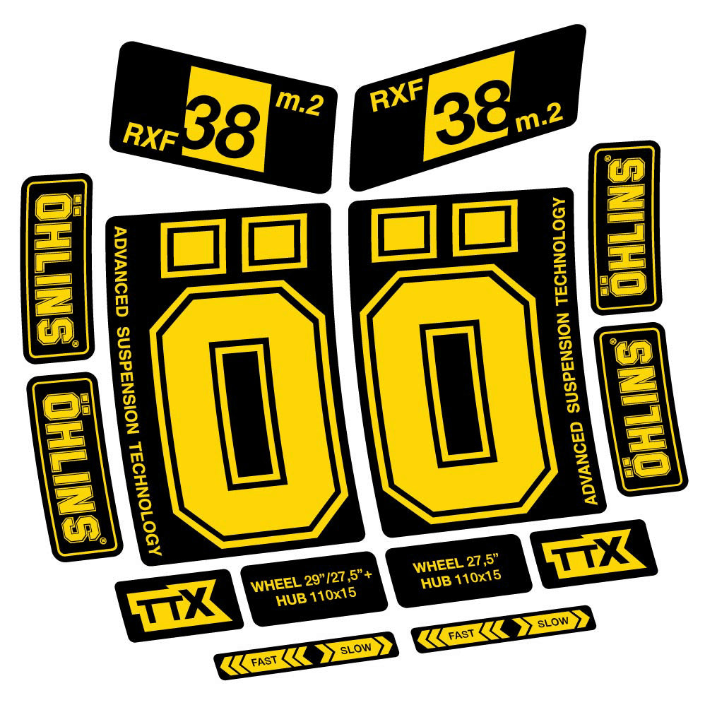 Decal Ohlins RXF38 M2 2021, Fork 27.5, bike sticker vinyl