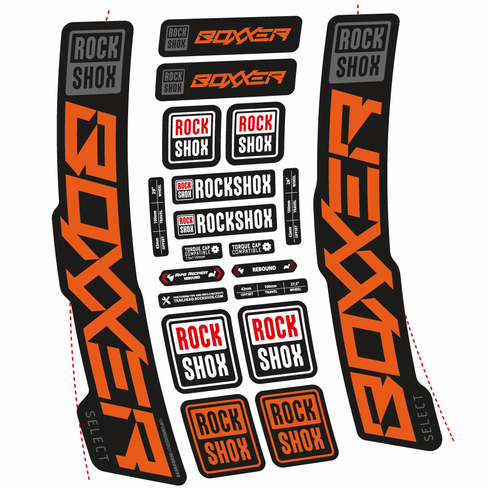 Decal Rock Shox Boxxer Select 2021, Fork 29, bike sticker vinyl