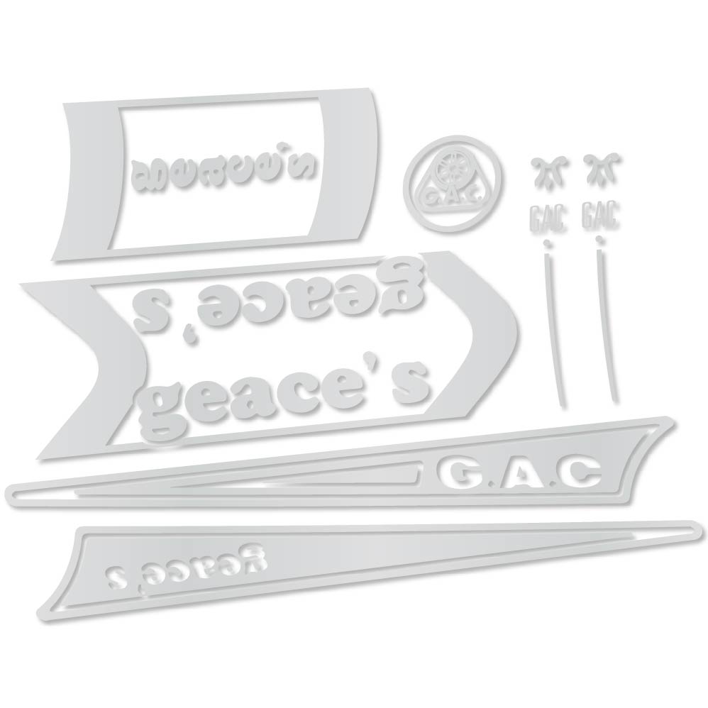 Decal G.A.C. Geace's, classic bike, bike sticker vinyl