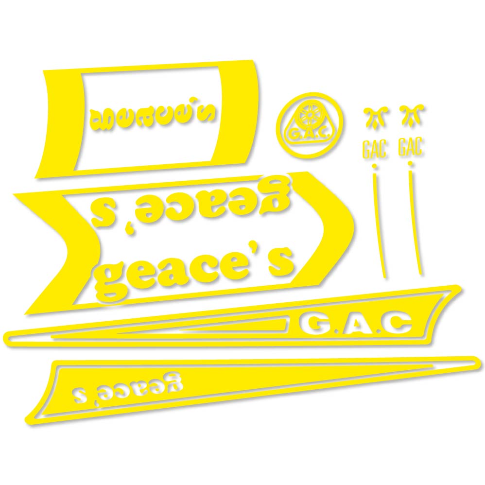 Decal G.A.C. Geace's, classic bike, bike sticker vinyl