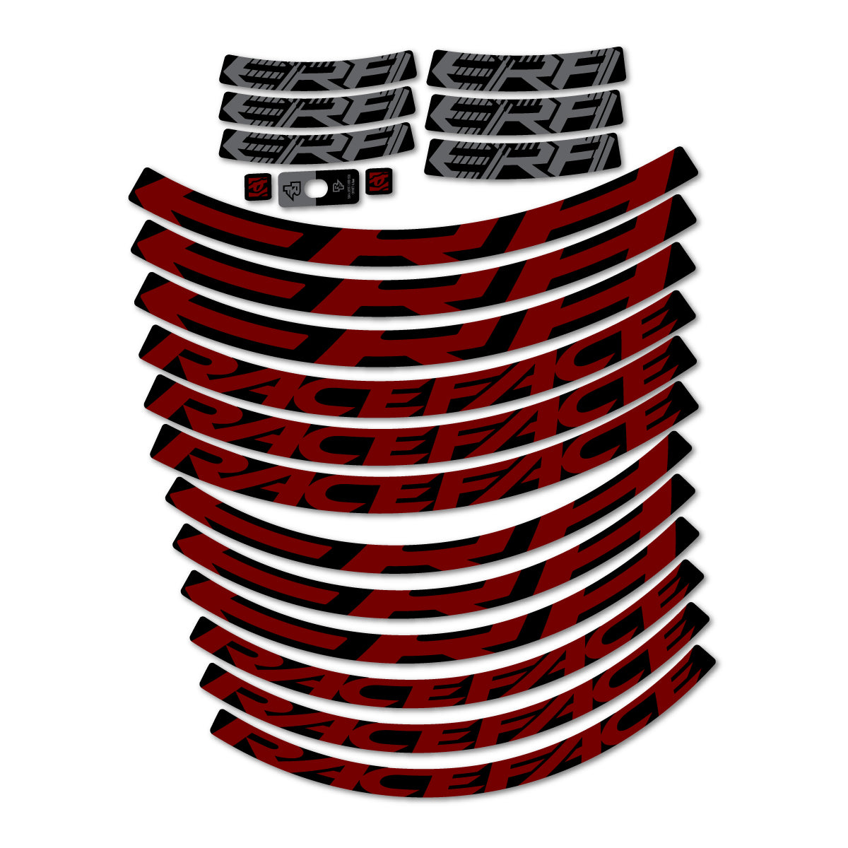 Stickers for Race Face ERA 30 2023–2025, Mountain Wheel 29" vinyl decals - Very Dark Red