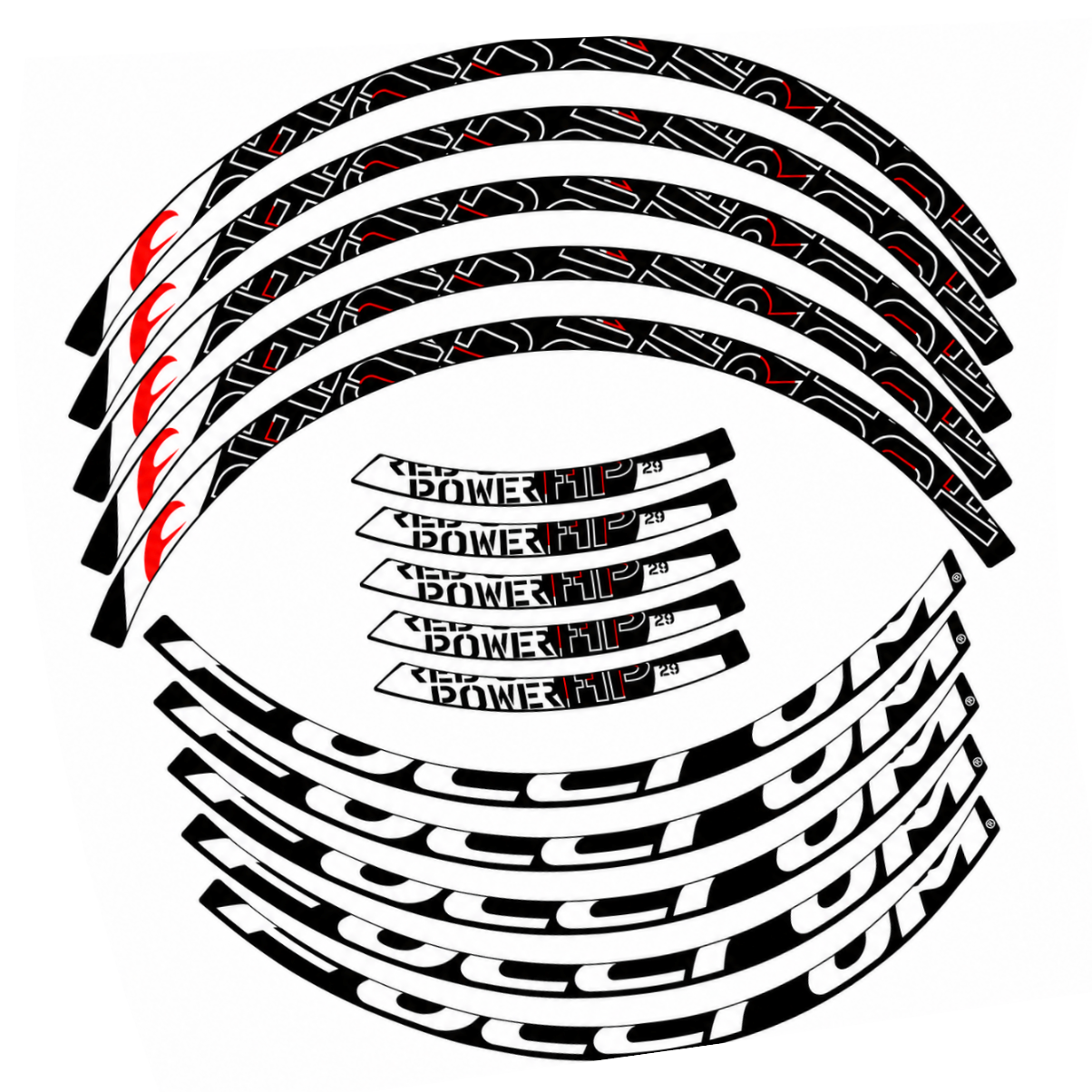 Stickers for Fulcrum Red Power HP, Mountain Wheel 29" vinyl decals