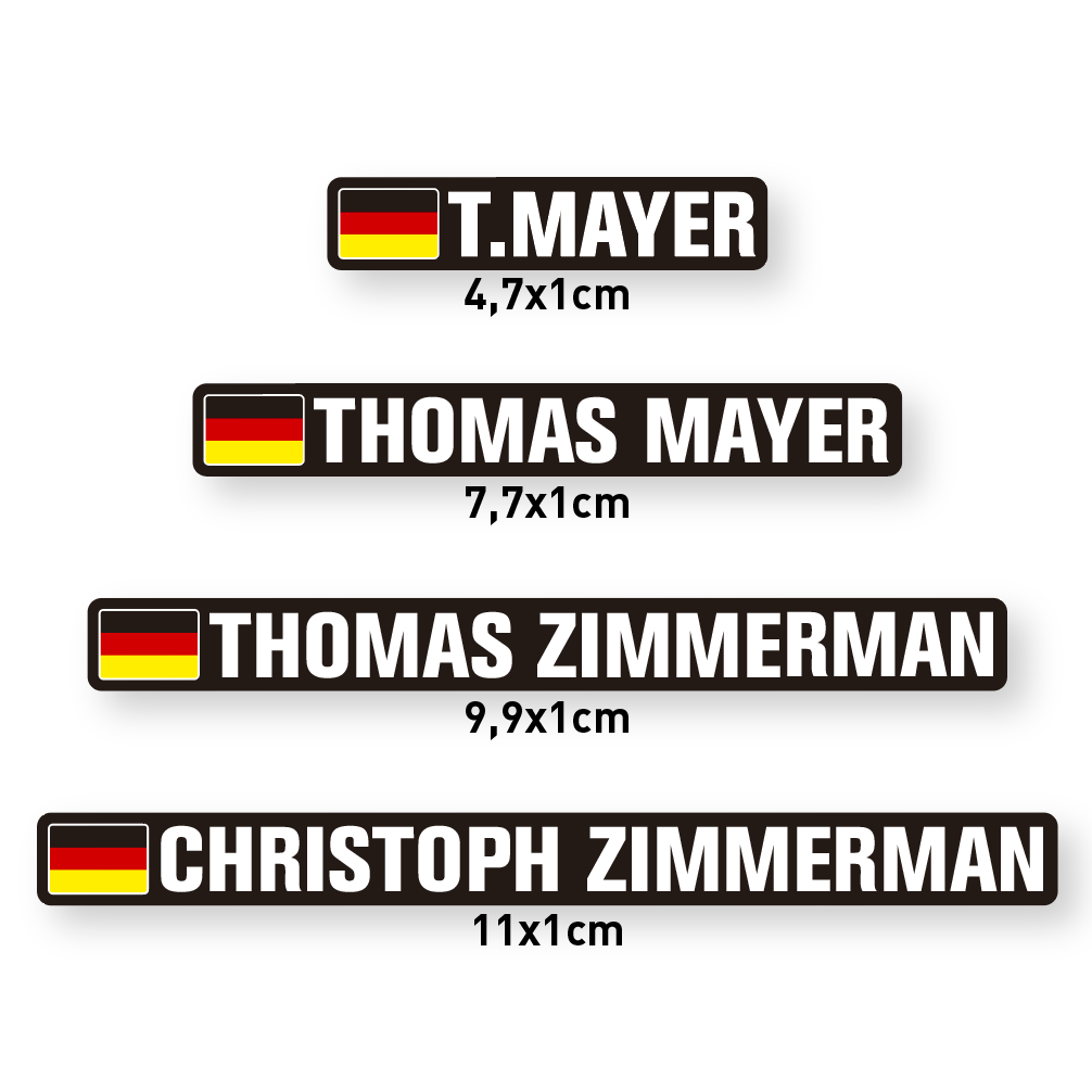 Sticker Name and Flag Special Offer Pack 10 units FREE SHIPPING