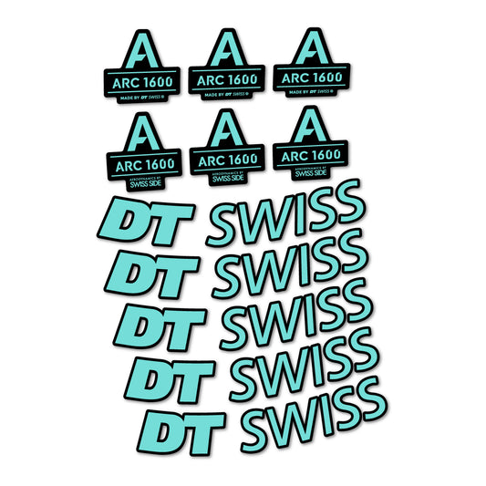 Stickers for DT Swiss ARC 1600, Road Wheel 50 mm vinyl decals - Blue Green