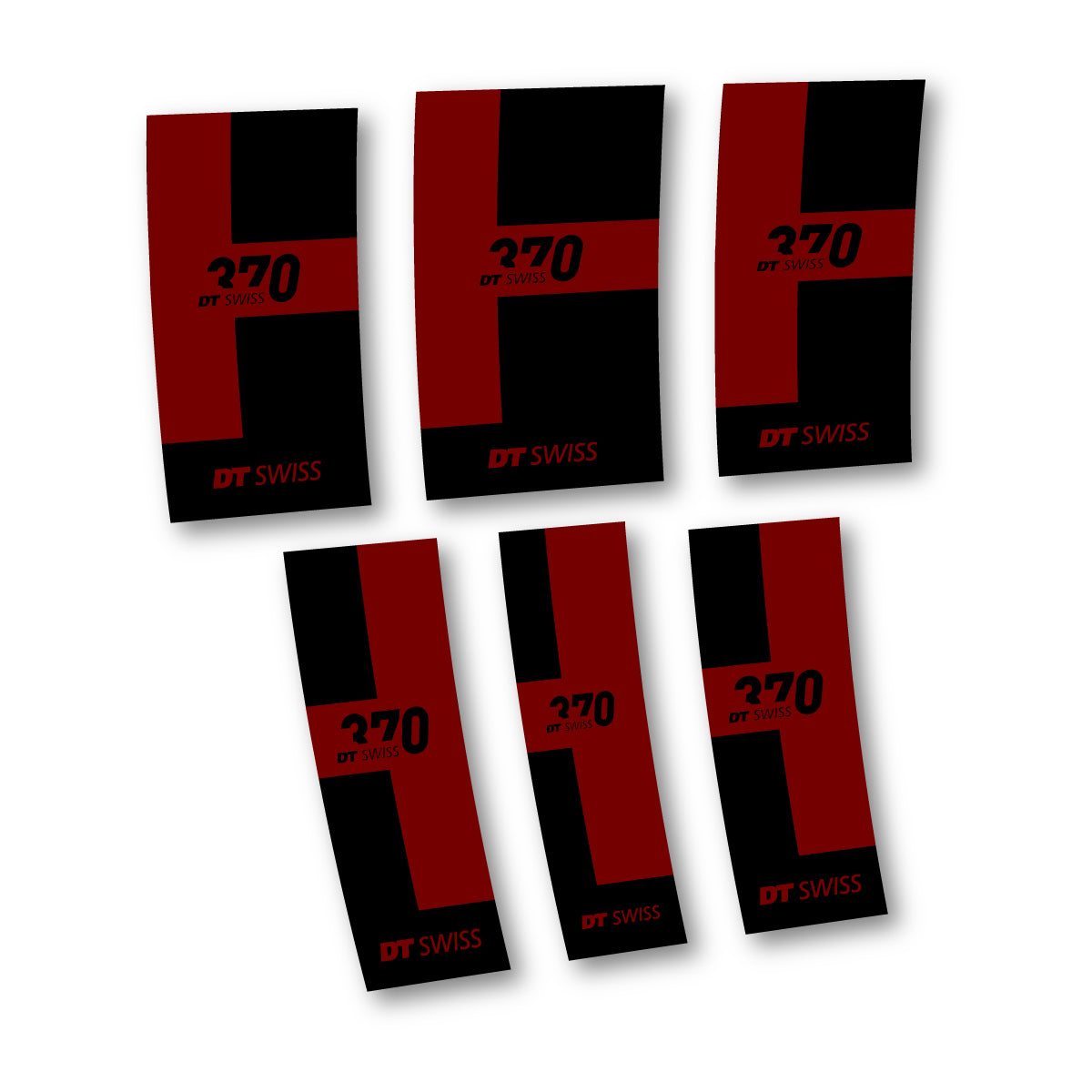 Vinyl Decals for DT Swiss 370 2022-2026 Hub - Very Dark Red