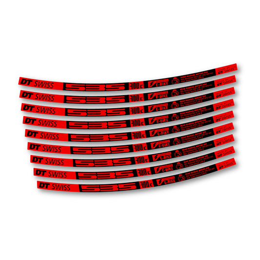 Vinyl decals for DT Swiss 535 2014-2026 Rims - Red