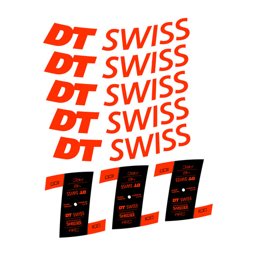 Vinyl decals for DT Swiss ARC 1100 48mm 2020-2026 Rims - Luminous Orange