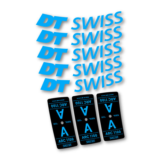 Vinyl decals for DT Swiss ARC 1100 55mm 2025-2026 Rims - Light Blue