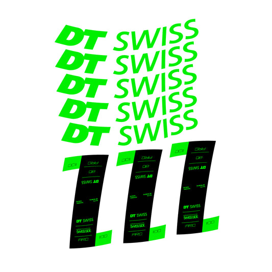 Vinyl decals for DT Swiss ARC 1100 80mm 2020-2026 Rims - Neon Green