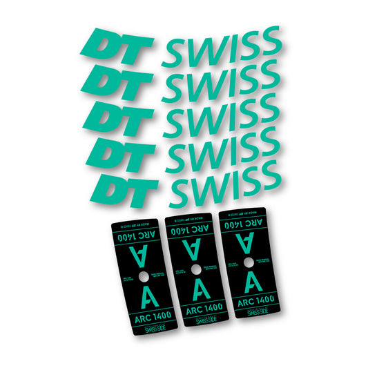 Vinyl decals for DT Swiss ARC 1400 55mm 2025-2026 Rims - Green Turquoise