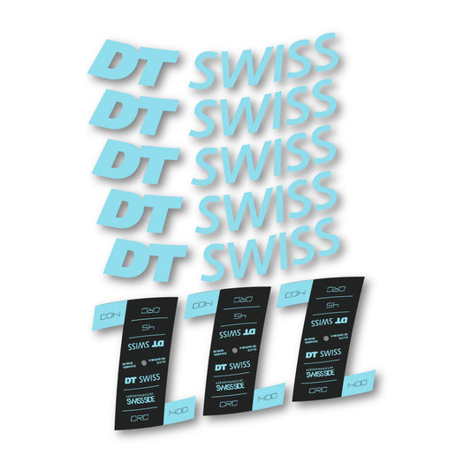 Vinyl decals for DT Swiss CRC 1400 45mm 2021-2026 Rims - Sky Blue