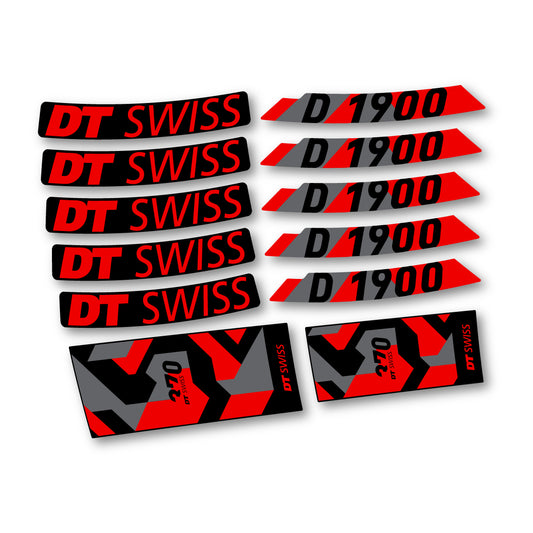 Vinyl decals for DT Swiss D 1900 2024-2026 Rims - Red