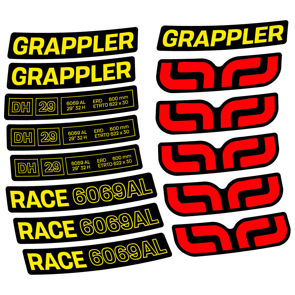 Aufkleber E-Thirteen Grappler Race Alloy Downhill, MTB-Rad 29, Fahrradaufkleber Vinyl