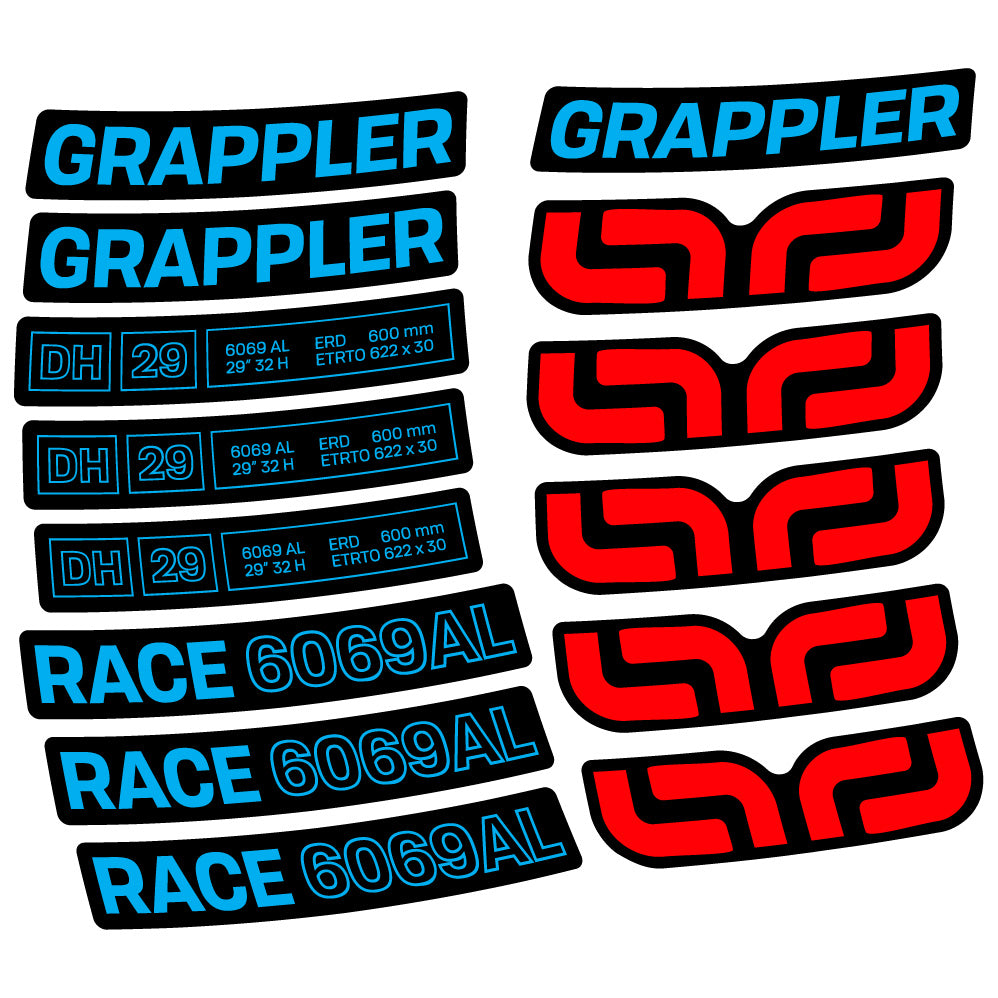 Aufkleber E-Thirteen Grappler Race Alloy Downhill, MTB-Rad 29, Fahrradaufkleber Vinyl