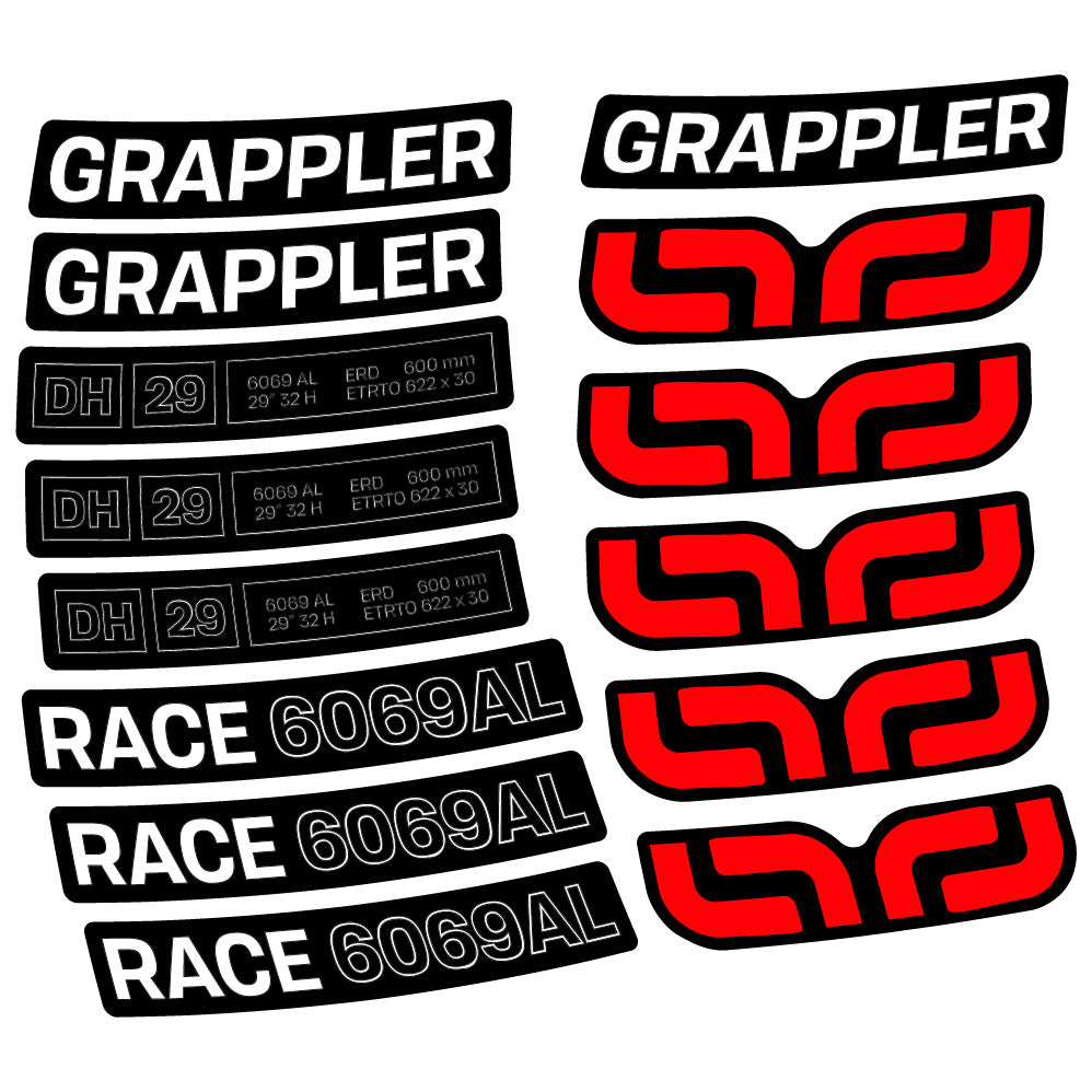 Aufkleber E-Thirteen Grappler Race Alloy Downhill, MTB-Rad 29, Fahrradaufkleber Vinyl