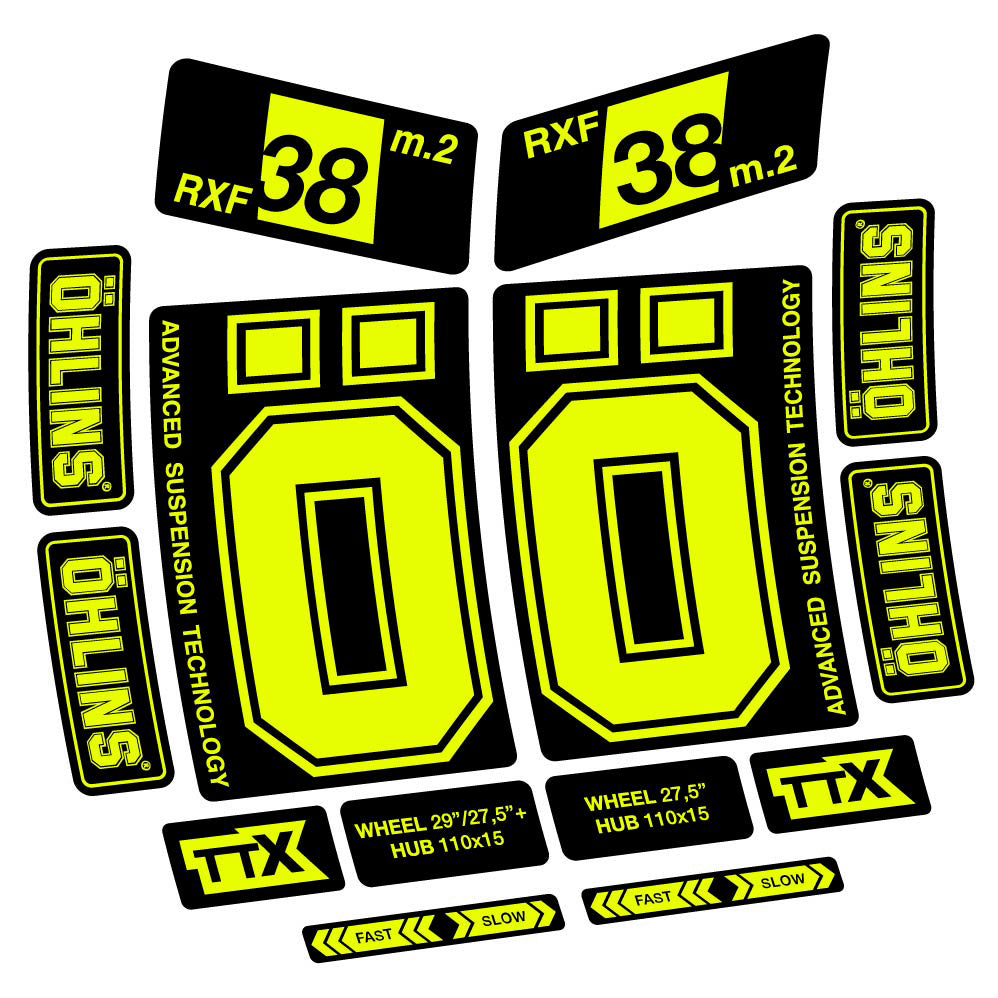 Decal Ohlins RXF38 M2 2021, Fork 27.5, bike sticker vinyl