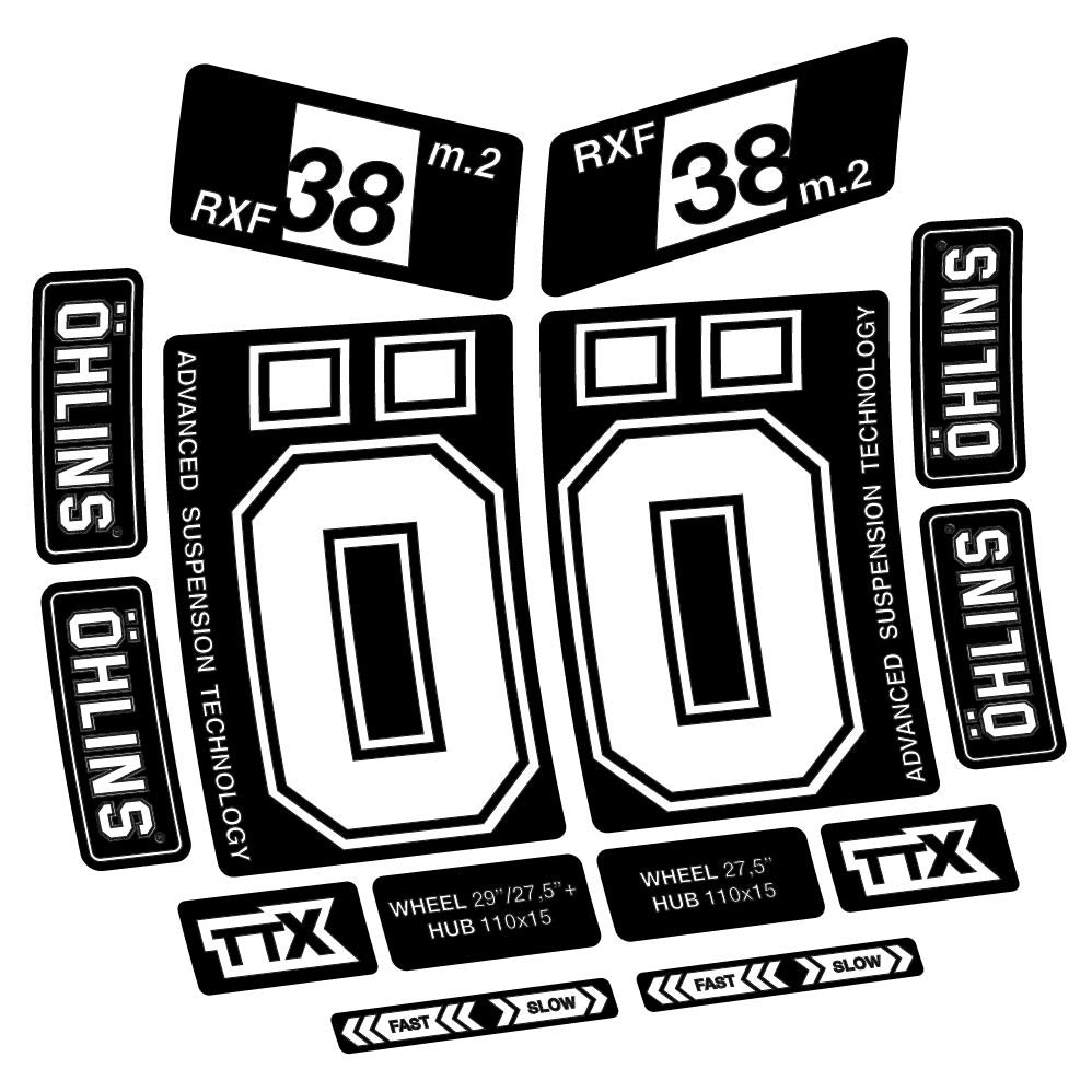 Decal Ohlins RXF38 M2 2021, Fork 27.5, bike sticker vinyl