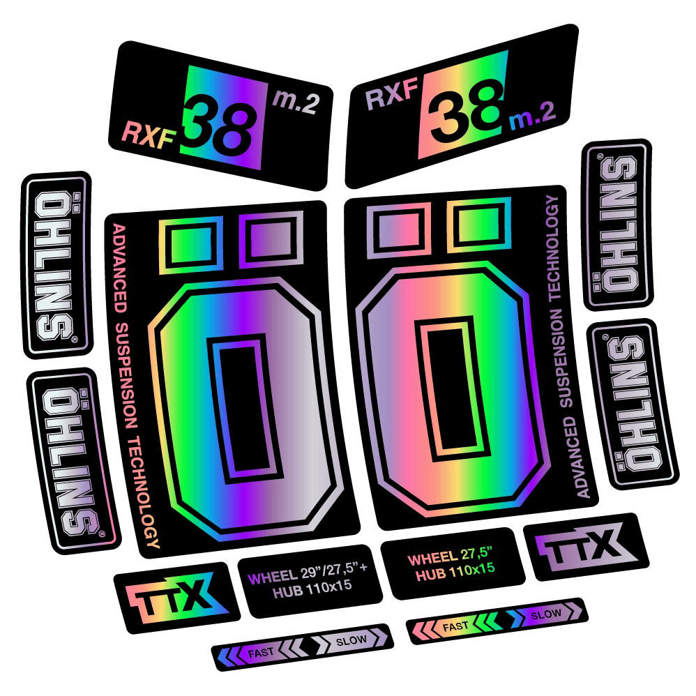 Decal Ohlins RXF38 M2 2021, Fork 27.5, bike sticker vinyl