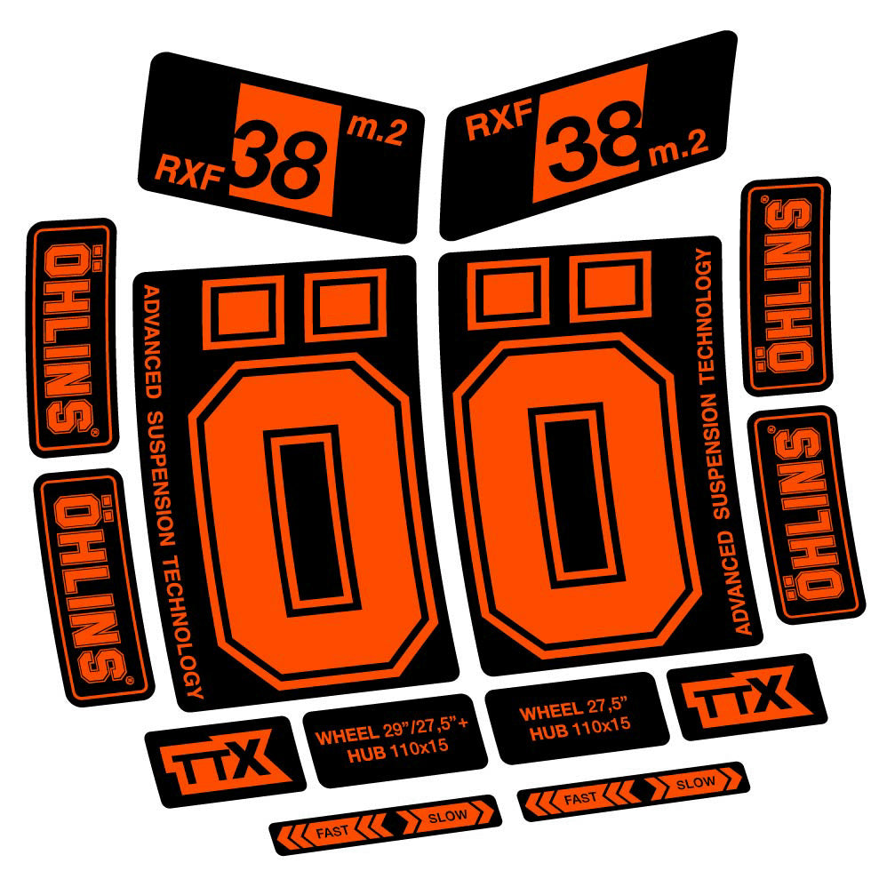 Decal Ohlins RXF38 M2 2021, Fork 27.5, bike sticker vinyl