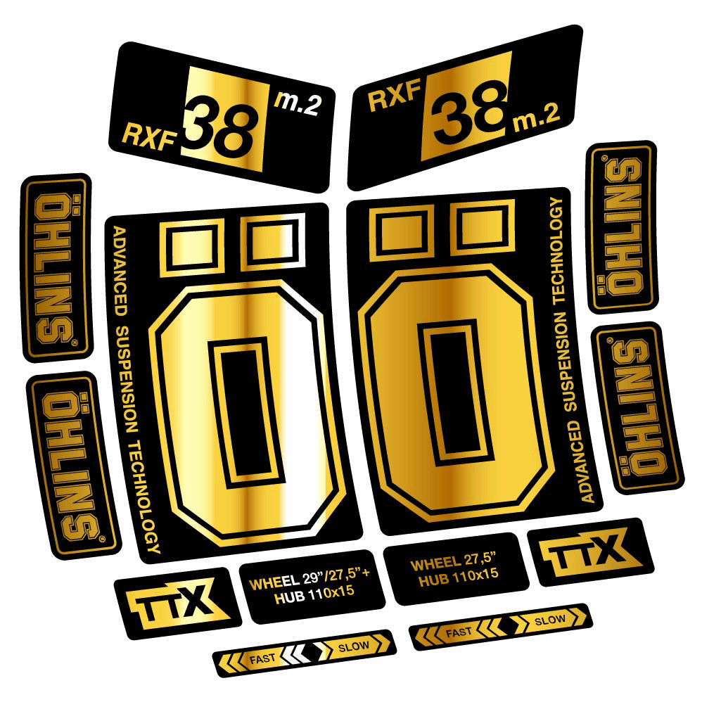 Decal Ohlins RXF38 M2 2021, Fork 27.5, bike sticker vinyl