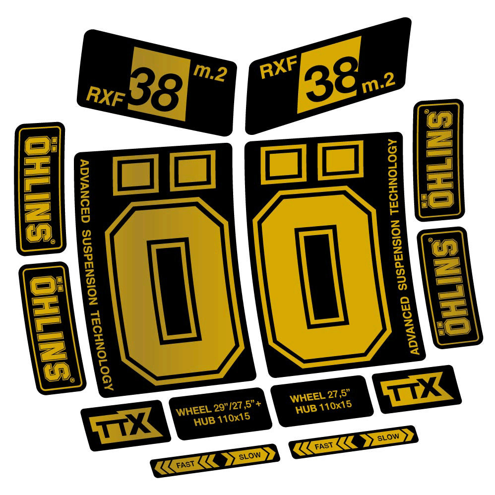 Decal Ohlins RXF38 M2 2021, Fork 27.5, bike sticker vinyl