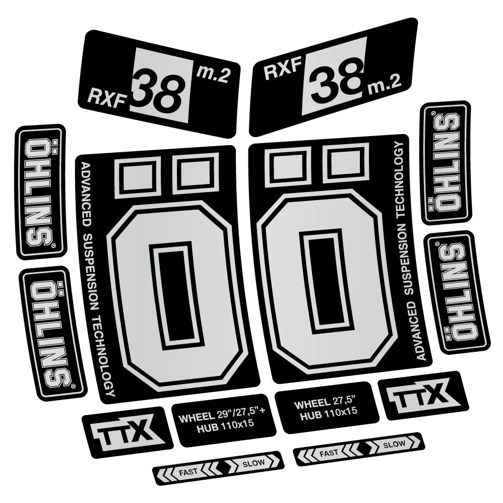 Decal Ohlins RXF38 M2 2021, Fork 27.5, bike sticker vinyl