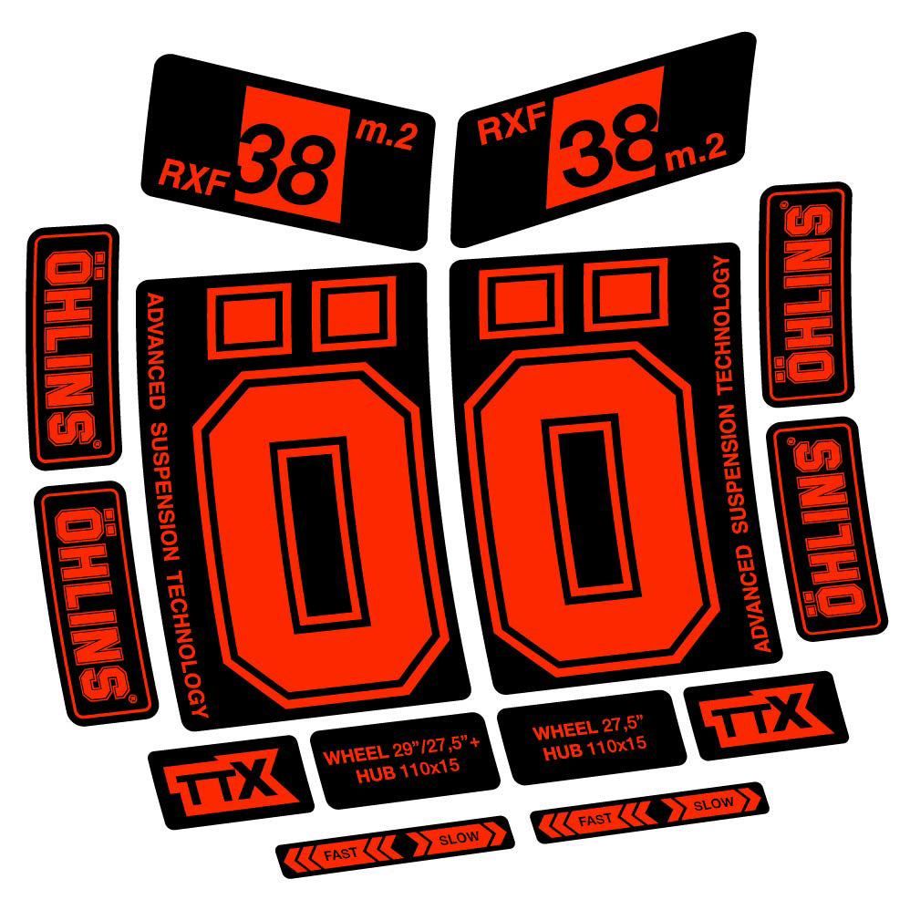 Decal Ohlins RXF38 M2 2021, Fork 27.5, bike sticker vinyl