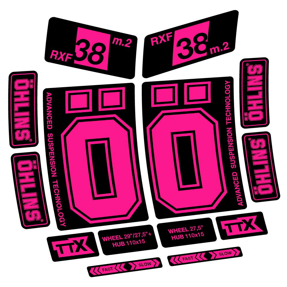Decal Ohlins RXF38 M2 2021, Fork 27.5, bike sticker vinyl