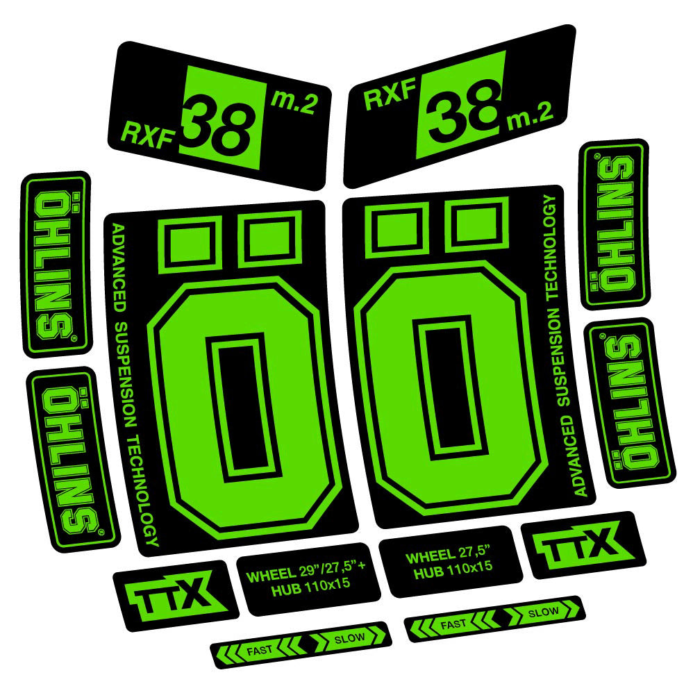 Decal Ohlins RXF38 M2 2021, Fork 27.5, bike sticker vinyl