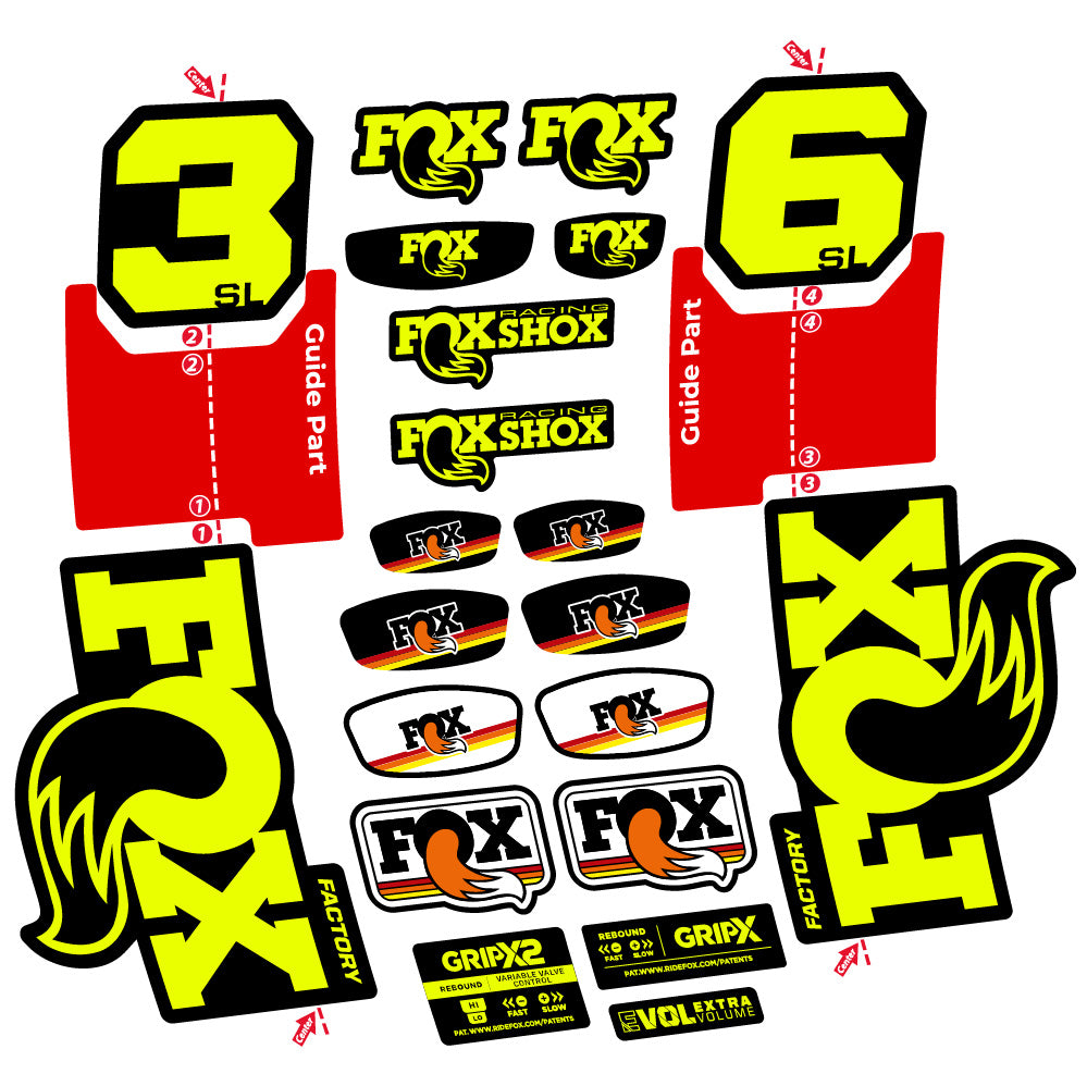 Aufkleber Fox 36 SL Factory, Gabel 29, Fahrradaufkleber Vinyl