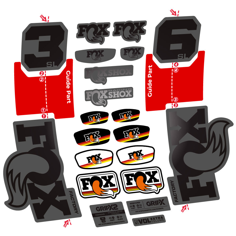 Aufkleber Fox 36 SL Factory, Gabel 29, Fahrradaufkleber Vinyl