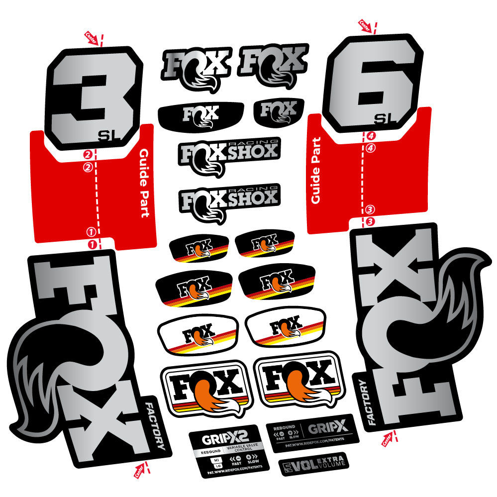 Aufkleber Fox 36 SL Factory, Gabel 29, Fahrradaufkleber Vinyl