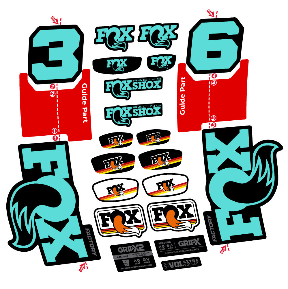 Aufkleber Fox 36 Factory, Gabel 29, Fahrradaufkleber Vinyl