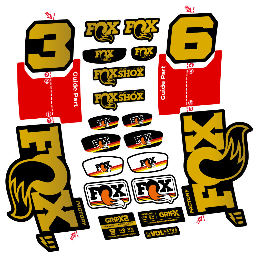 Aufkleber Fox 36 Factory E-Optimized, Gabel 29, Fahrradaufkleber Vinyl