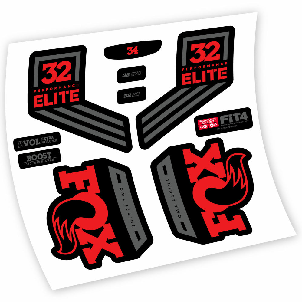 Aufkleber Fox 32 Performance Elite 2016, Gabel 29, Fahrradaufkleber Vinyl
