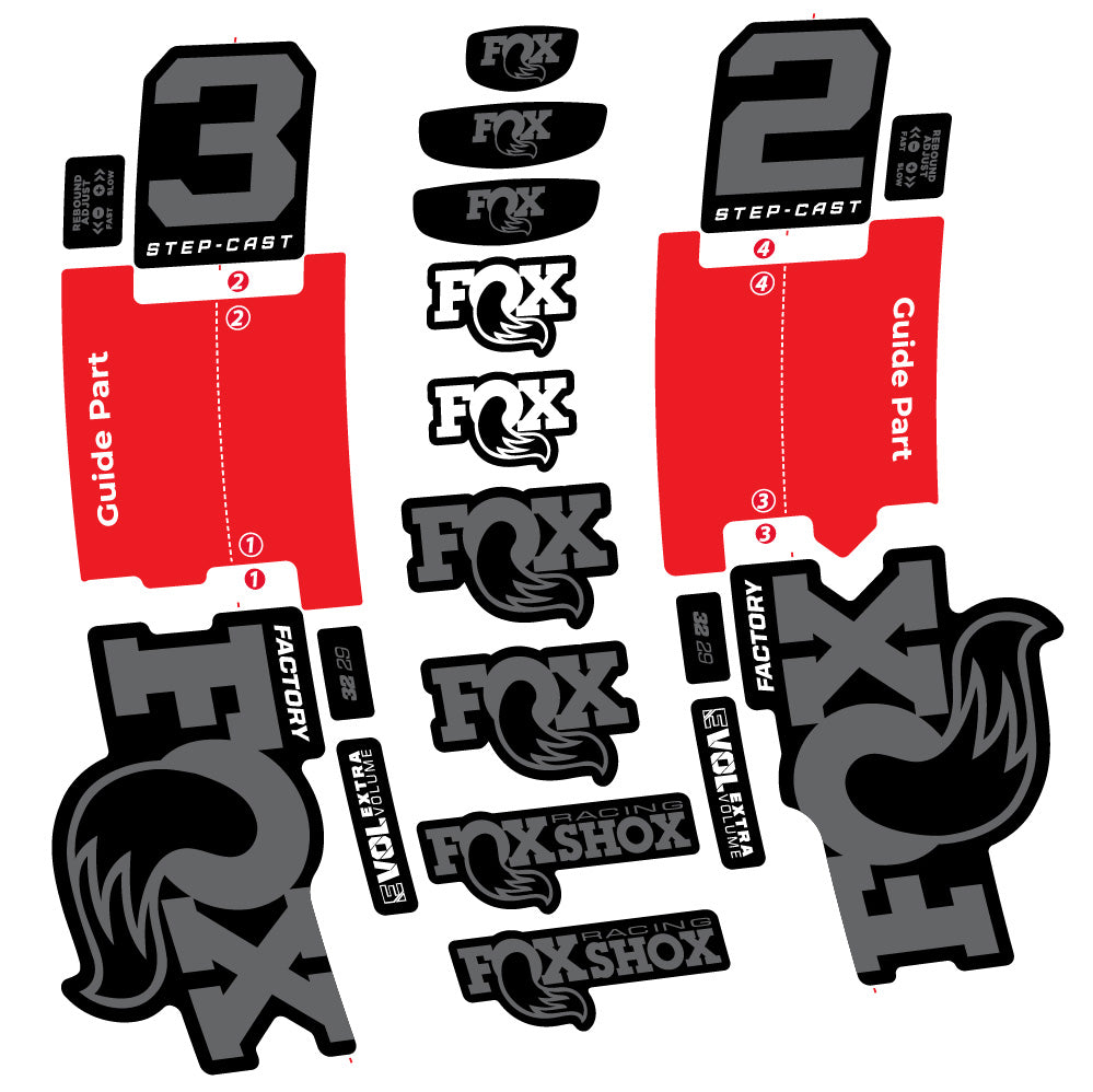 Decal Fox 32 Step-Cast Factory 3 2025, Fork 29, bike sticker vinyl
