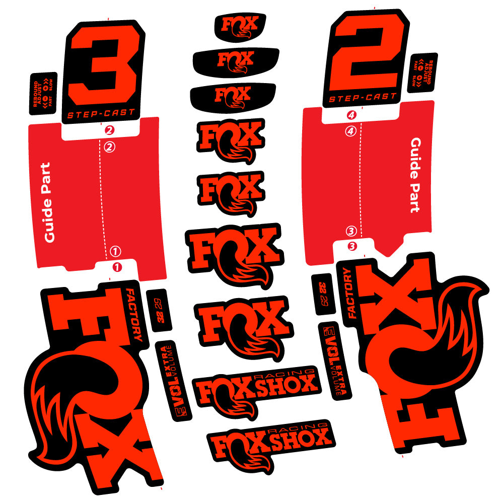 Decal Fox 32 Step-Cast Factory 3 2025, Fork 29, bike sticker vinyl