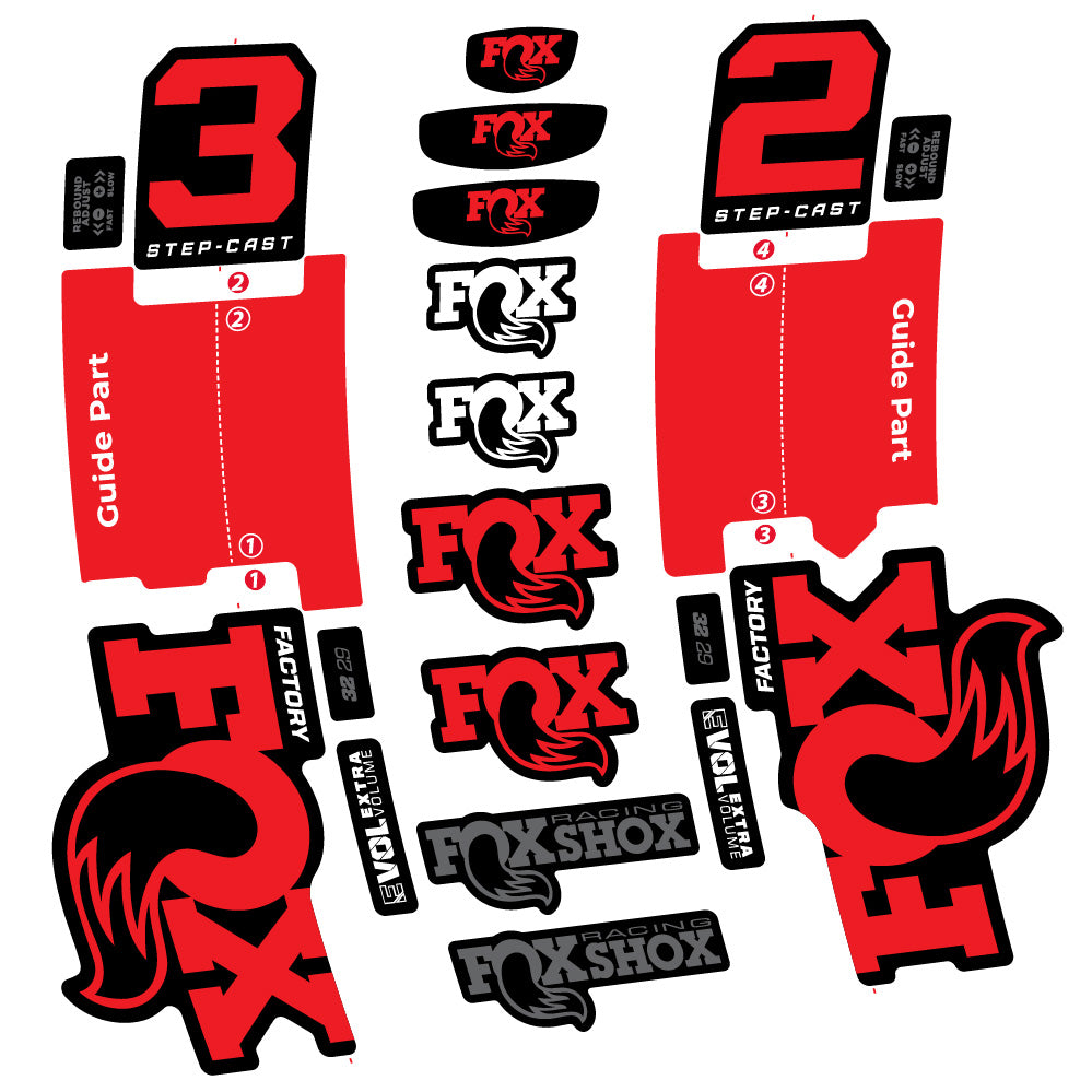 Decal Fox 32 Step-Cast Factory 3 2025, Fork 29, bike sticker vinyl