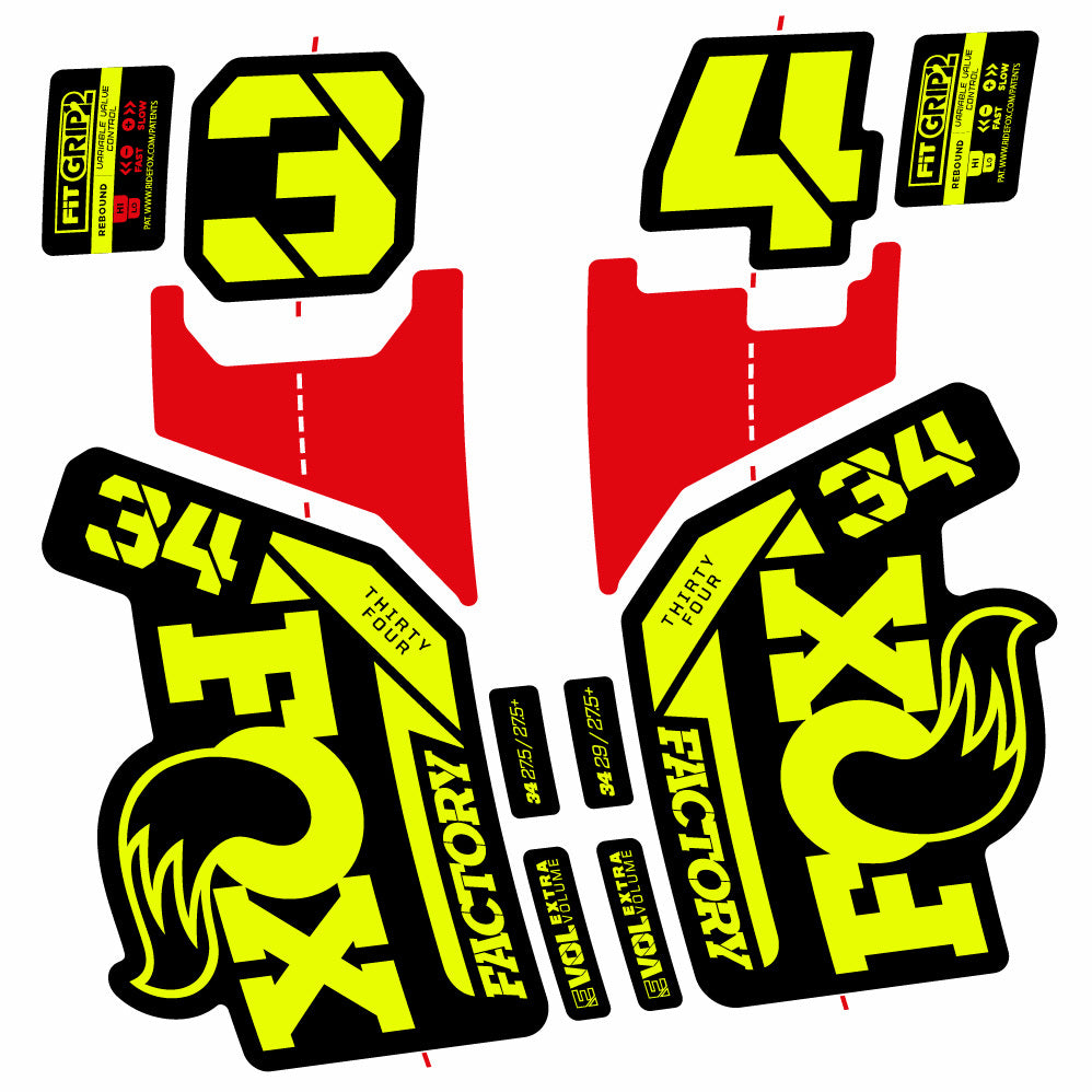 Decal Fox 34 Factory 2021, Fork 29, bike sticker vinyl