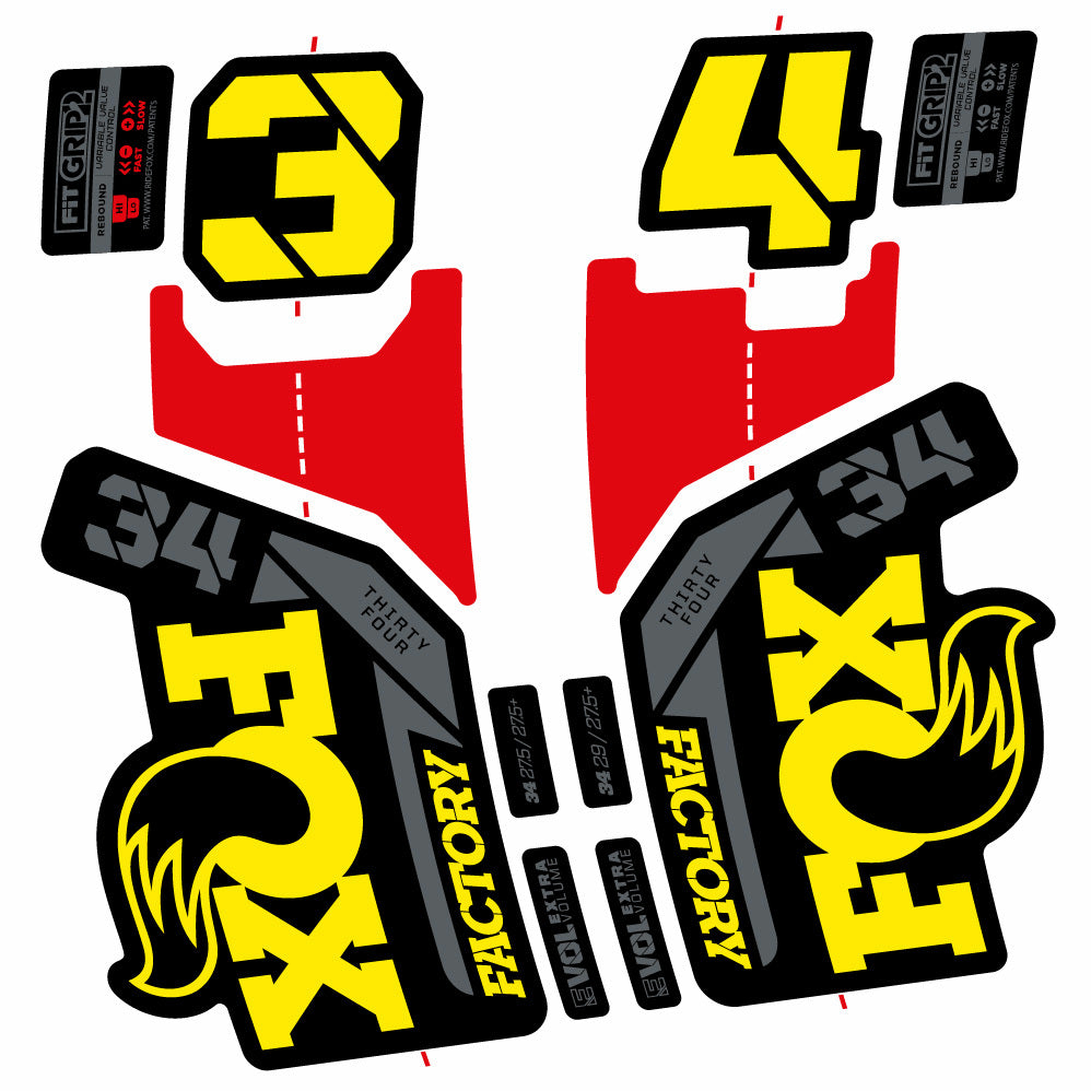 Decal Fox 34 Factory 2021, Fork 29, bike sticker vinyl