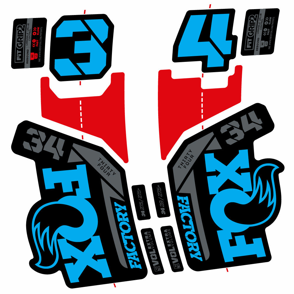 Decal Fox 34 Factory 2021, Fork 29, bike sticker vinyl