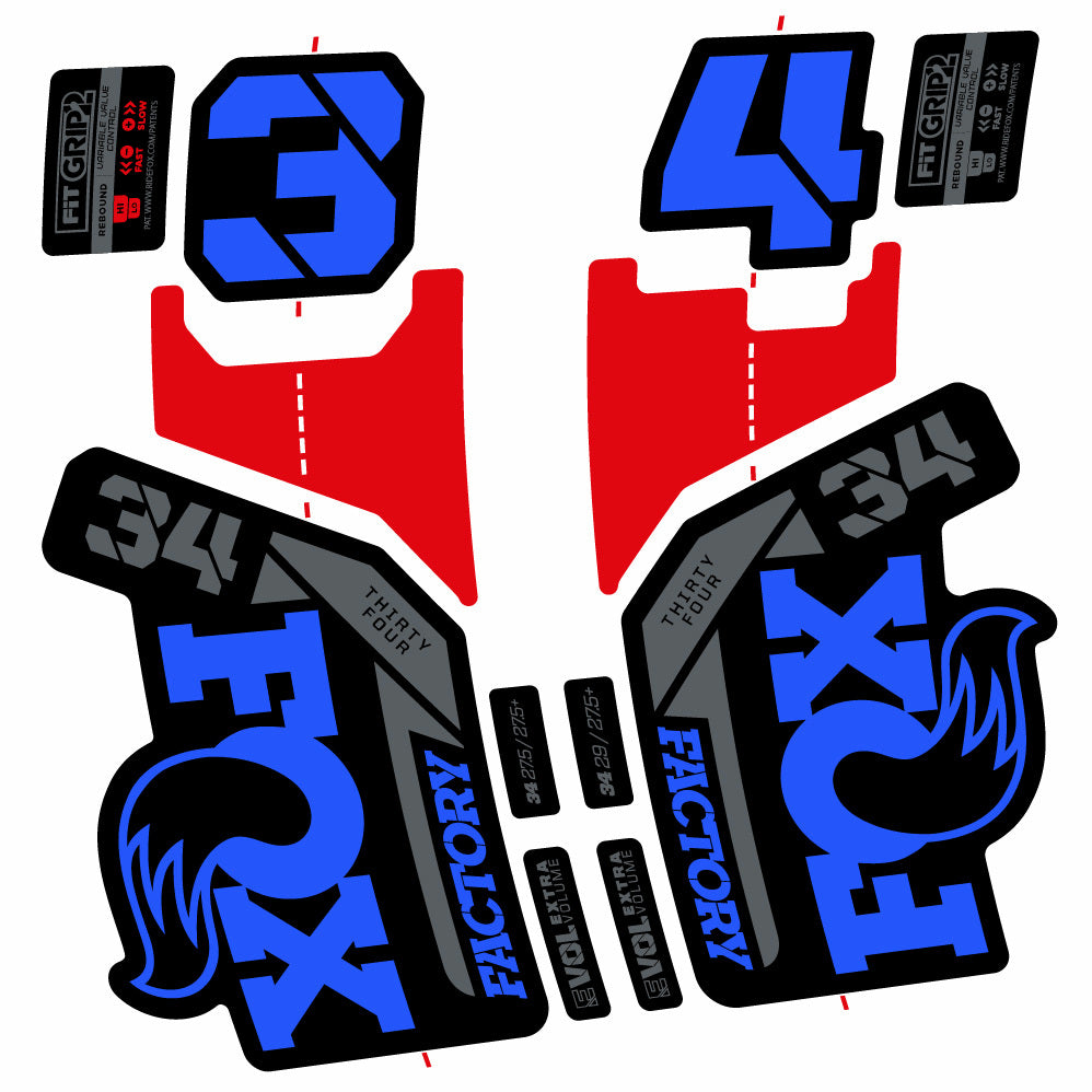 Decal Fox 34 Factory 2021, Fork 29, bike sticker vinyl