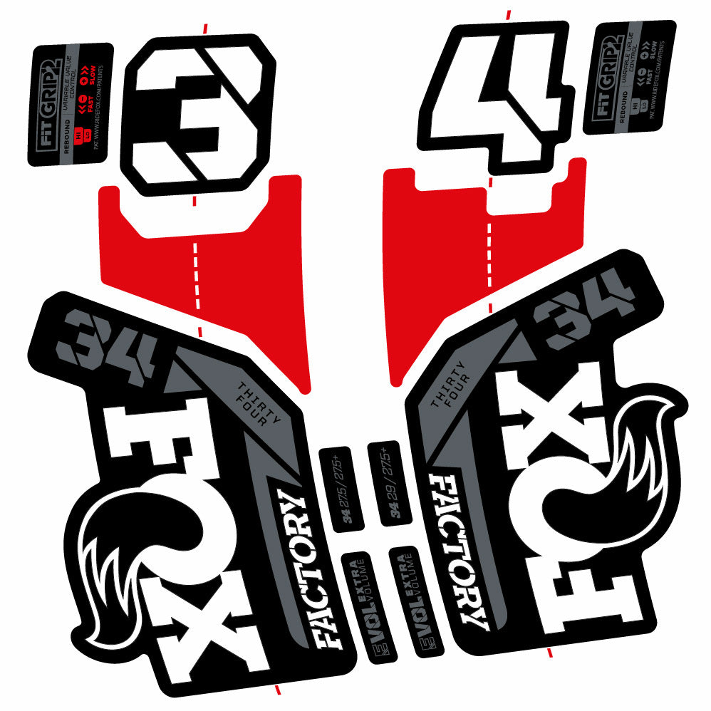 Decal Fox 34 Factory 2021, Fork 29, bike sticker vinyl