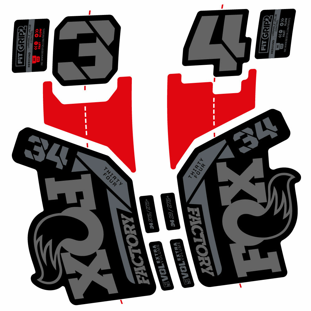 Decal Fox 34 Factory 2021, Fork 29, bike sticker vinyl